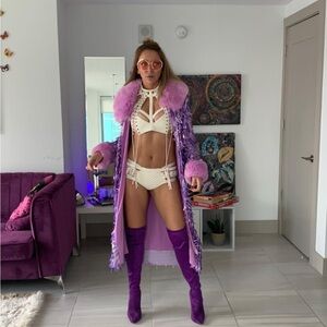 OVER THE KNEE PURPLE BOOTS